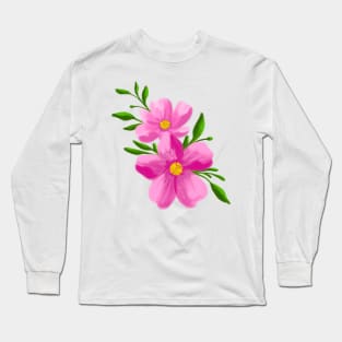 Pink Flower Long Sleeve T-Shirt